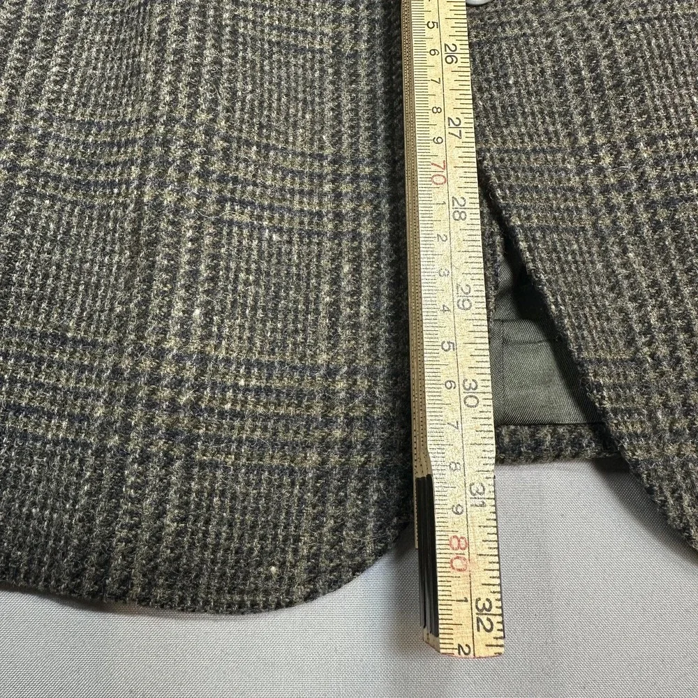 Woolrich Jacket Mens Large 44 Gray Plaid Wool Tweed Blazer Sport Coat USA